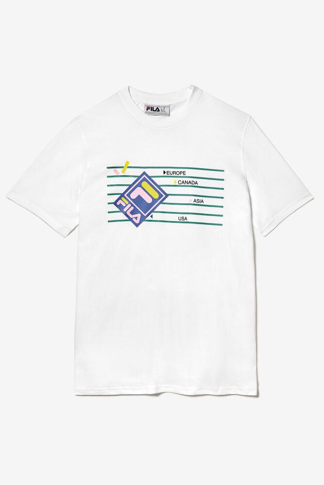 Fila T-Shirt Mens White - Graphic - Philippines 3826154-ZS